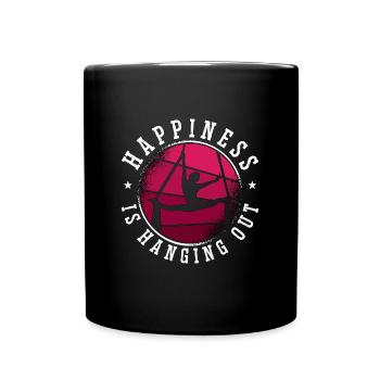 Aerialist Happiness Is Hanging Out Loves Gymnastic - Tasse einfarbig - Schwarz - Vorne