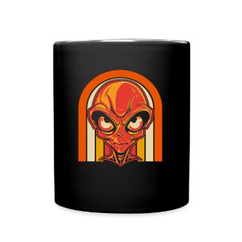 Alien Außerirdischer - Tasse einfarbig - Schwarz - Vorne