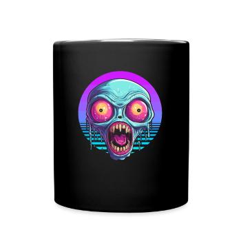 Alien Außerirdischer - Tasse einfarbig - Schwarz - Vorne