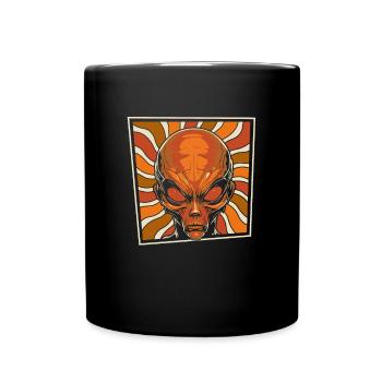 Alien Außerirdischer - Tasse einfarbig - Schwarz - Vorne