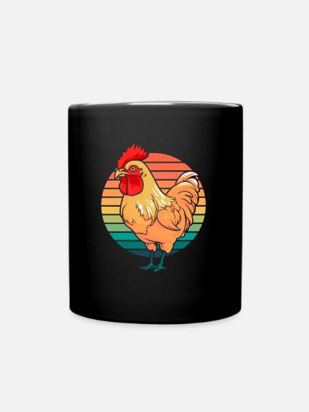 Huhn Henne - Tasse einfarbig - Schwarz