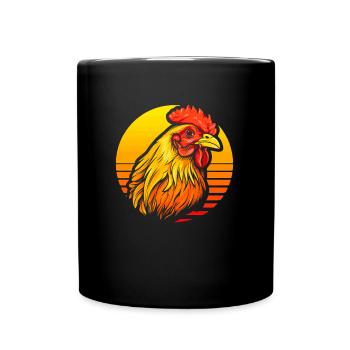 Poule de poulet - Mug uni - noir - Devant