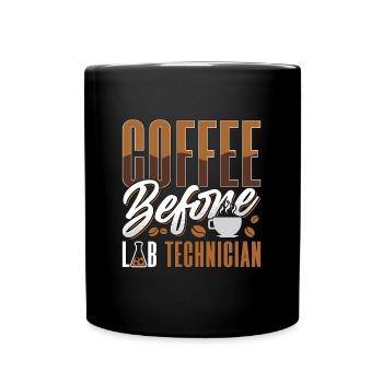 Technicien de laboratoire Café avant la science Amateur de café - Mug uni - noir - Devant