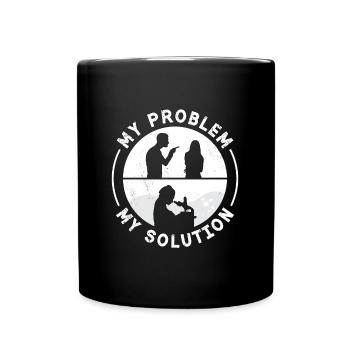 Lab Technician My Problem My Pictogram Mom Dad - Tasse einfarbig - Schwarz - Vorne