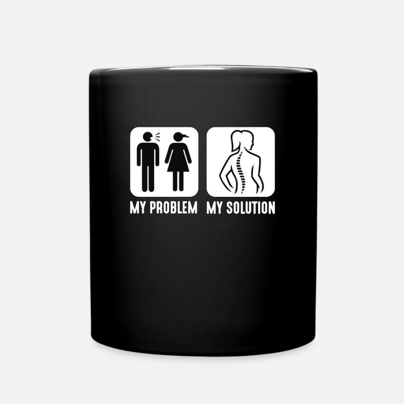 Chiropraticien Mon problème Ma solution Pictogramme Maman - Mug uni - noir