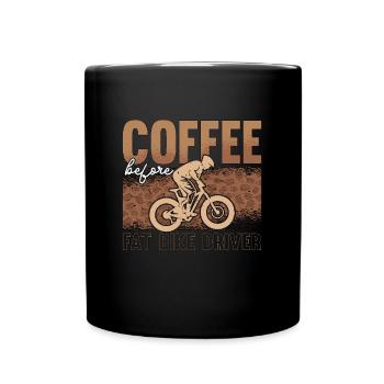 Fat Bike Coffee Before Mountain Bike Coffee Lover - Full Colour Mug - black - Front