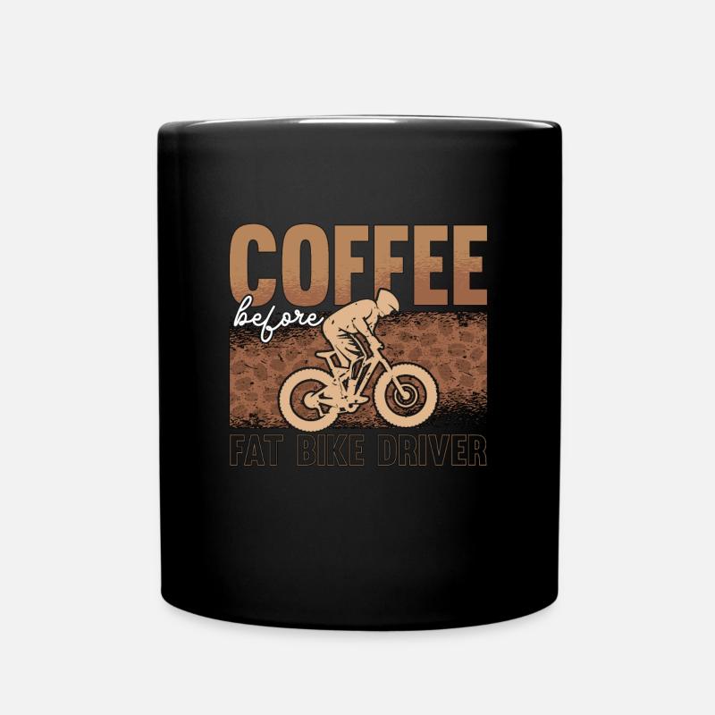Café Fat Bike avant l’amateur de café de vélo de montagne - Mug uni - noir