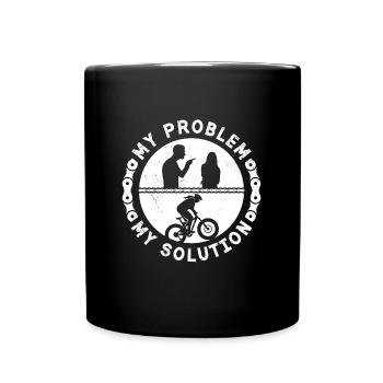Fat bike Mon problème Mon pictogramme Maman Papa Cycliste - Mug uni - noir - Devant