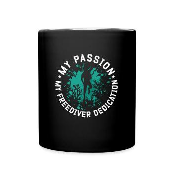 Freediving My Passion My Freediver Apnea Diving - Tasse einfarbig - Schwarz - Vorne