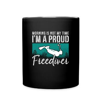 Le matin d’apnée n’est pas mon heure Je suis un plongeur profond - Mug uni - noir - Devant