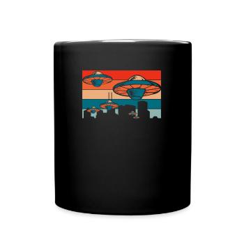 Alien Außerirdischer - Tasse einfarbig - Schwarz - Vorne