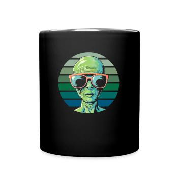 Alien Außerirdischer - Tasse einfarbig - Schwarz - Vorne