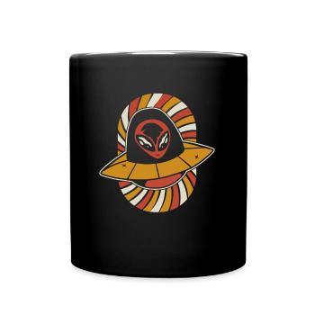 Alien Außerirdischer - Tasse einfarbig - Schwarz - Vorne