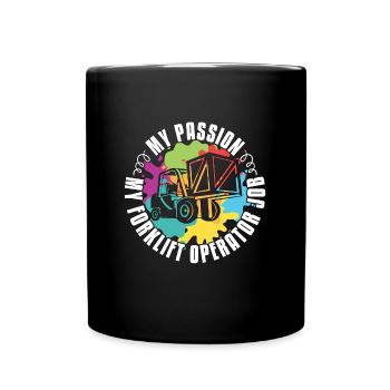 Cariste Ma passion Mon magasinier - Mug uni - noir - Devant