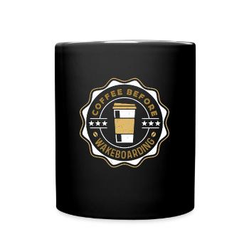 Wakeboarder Coffee avant le wakeboard Coffee Lover - Mug uni - noir - Devant