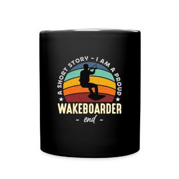 Wakeboarder Une histoire courte Je suis un amateur de wakeboard - Mug uni - noir - Devant