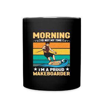 Wakeboarder Le matin n’est pas mon heure Sports nautiques - Mug uni - noir - Devant