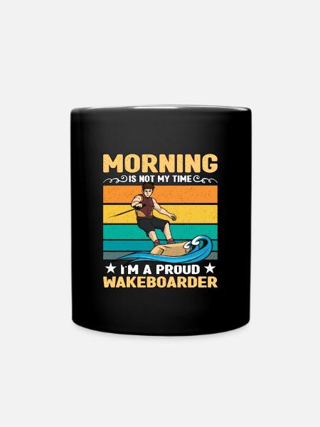 Wakeboarder Le matin n’est pas mon heure Sports nautiques - Mug uni - noir
