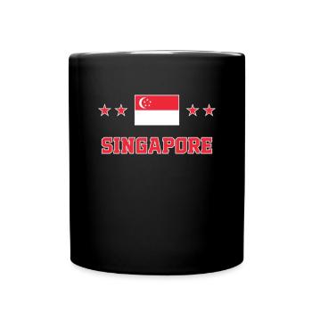 Singapur - Tasse einfarbig - Schwarz - Vorne