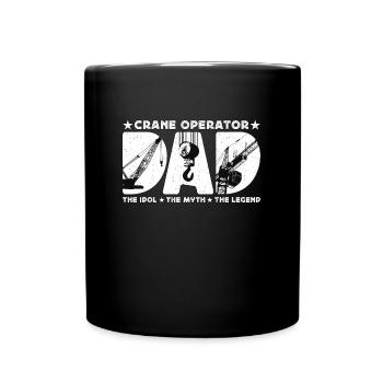 Opérateur de grue Papa Le véhicule de construction Idol - Mug uni - noir - Devant