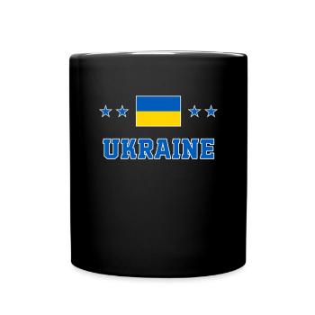 Ukraine - Tasse einfarbig - Schwarz - Vorne