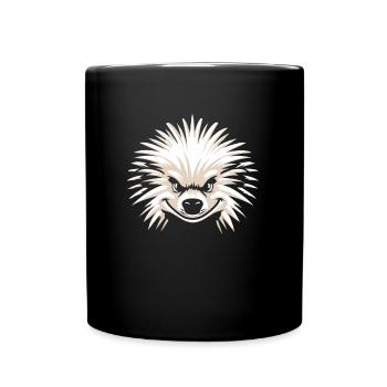 Stachelschwein - Tasse einfarbig - Schwarz - Vorne