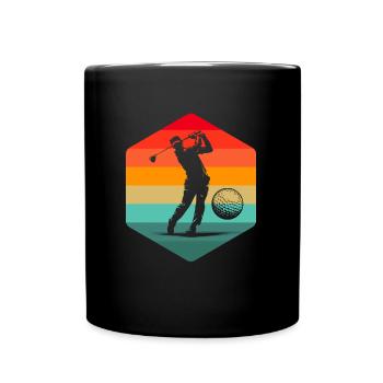Golf Golfer Golfen - Tasse einfarbig - Schwarz - Vorne