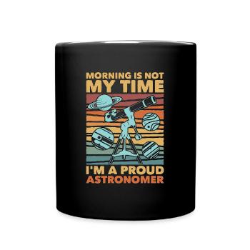 Astronome Le matin n’est pas mon heure Je suis astrologue - Mug uni - noir - Devant