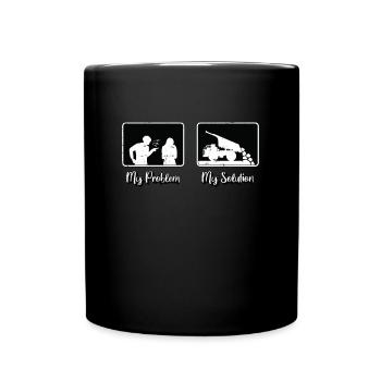 Mining Trucker My Problem My Pictogram Mom Trucker - Tasse einfarbig - Schwarz - Vorne