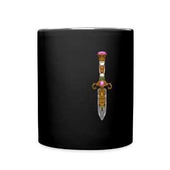 Königlich verzierter Dolch - Royalcore - Tasse einfarbig - Schwarz - Vorne