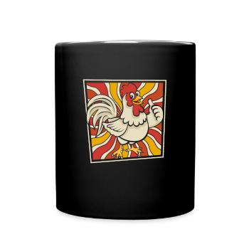 Poule de poulet - Mug uni - noir - Devant