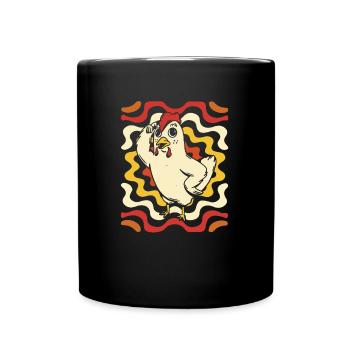 Poule de poulet - Mug uni - noir - Devant