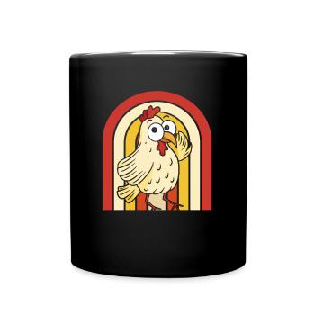 Huhn Henne - Tasse einfarbig - Schwarz - Vorne