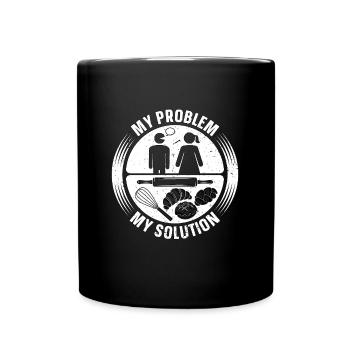 Boulanger Mon problème Ma solution Pictogramme Maman Boulangerie - Mug uni - noir - Devant