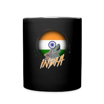Indien - Tasse einfarbig - Schwarz - Vorne