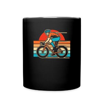 Rennrad Radsport Radsportler - Tasse einfarbig - Schwarz - Vorne