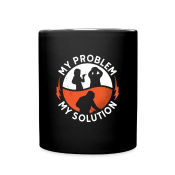 Soudeur Mon problème Ma solution Pictogramme Papa Maman - Mug uni - noir - Devant
