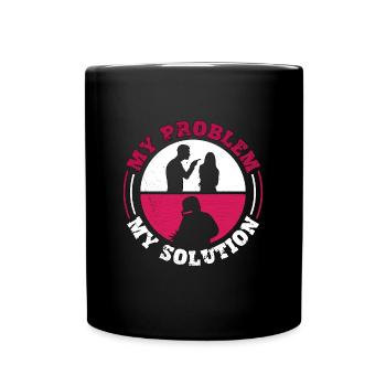 Soudeur Mon problème Ma solution Pictogramme Maman Papa - Mug uni - noir - Devant