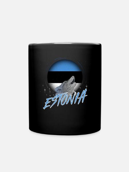 Estland - Tasse einfarbig - Schwarz