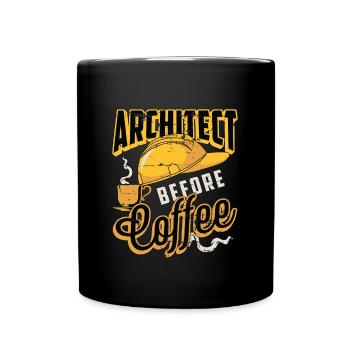 Architect Before Coffee Engineering Coffee Lover - Full Colour Mug - black - Front