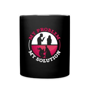 Aikido Fighter My Problem My Pictogram Mom Karate - Tasse einfarbig - Schwarz - Vorne
