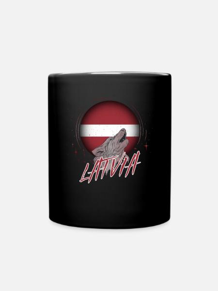 Latvia - Full Colour Mug - black