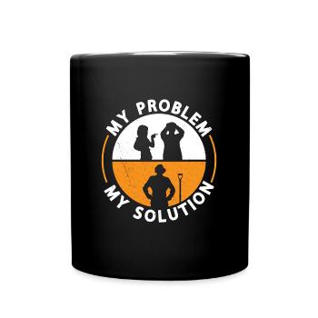 Archaeologist My Problem My Solution Pictogram Dad - Tasse einfarbig - Schwarz - Vorne