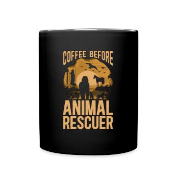 Animal Rescuer Coffee Animal Rescue Coffee Lover - Full Colour Mug - black - Front