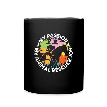 Sauveteur d’animaux Ma passion Mon amoureux des refuges pour animaux - Mug uni - noir - Devant