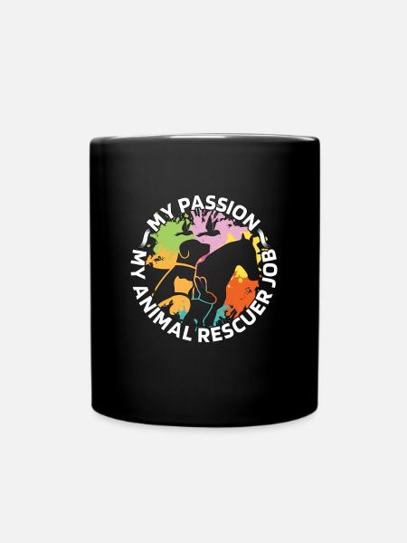 Sauveteur d’animaux Ma passion Mon amoureux des refuges pour animaux - Mug uni - noir