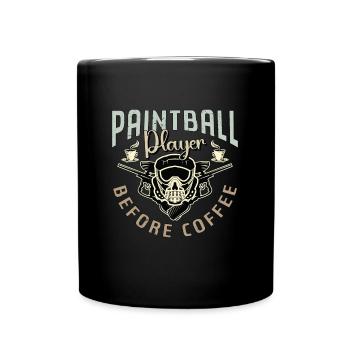 Joueur de paintball avant l’amateur de café de paintball - Mug uni - noir - Devant