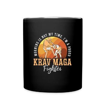 Krav Maga Fighter Morning Is Not My Martial Artist - Tasse einfarbig - Schwarz - Vorne