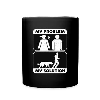 Greyhound Lover My Problem My Pictogram Dad Mom - Full Colour Mug - black - Front