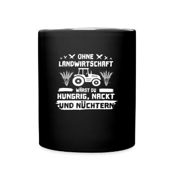 Bauerndemo Landwirtschaft Traktor Demonstration - Tasse einfarbig - Schwarz - Vorne